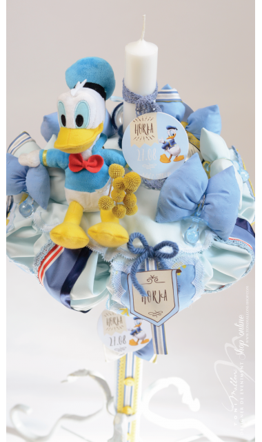 Lumanare de botez baiat cu ratoiul Donald Duck, 65x4cm, Ratoiul Donald  5
